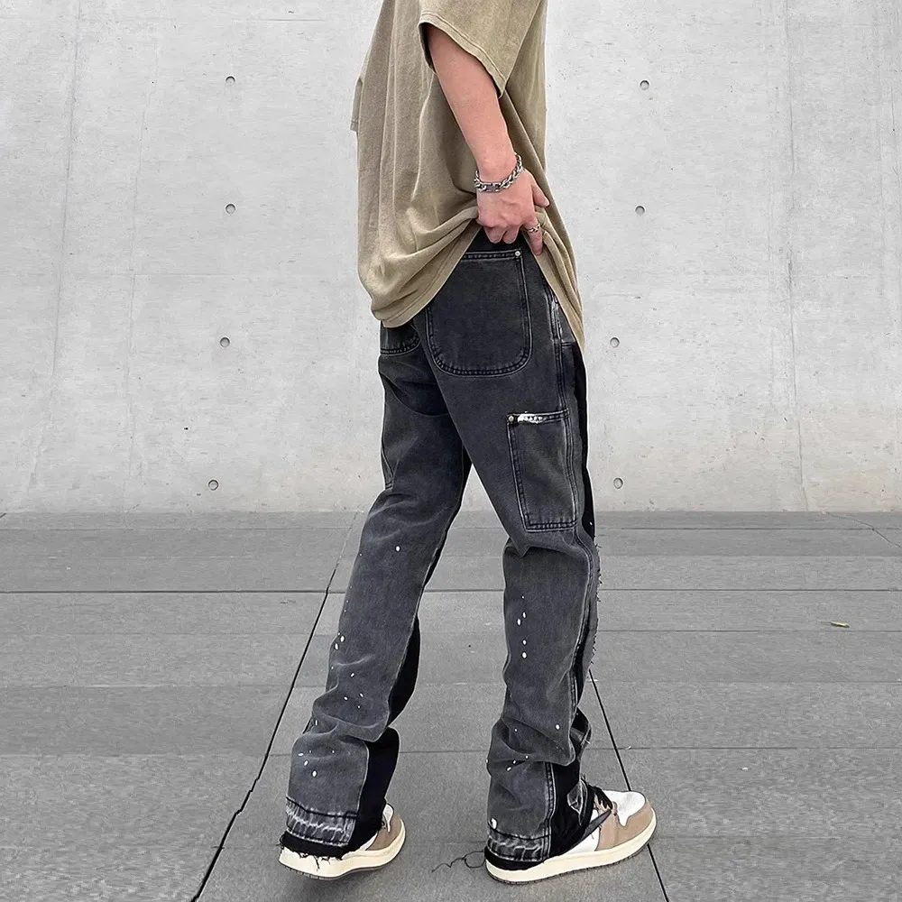 2000's damage flare denim pants y2k ギャル男 00s 平成初期フェアリーグランジy2kギャル男 ボロ ペイント