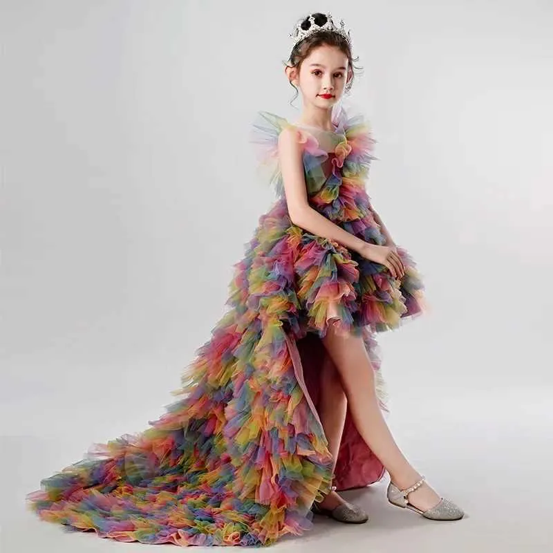 Rainbow High-Low Party Dress - Girls' Puffy Special Occasion Gown, Sizes  4-14. Shop Now! from Dhgate Christening dresses - price 127.68