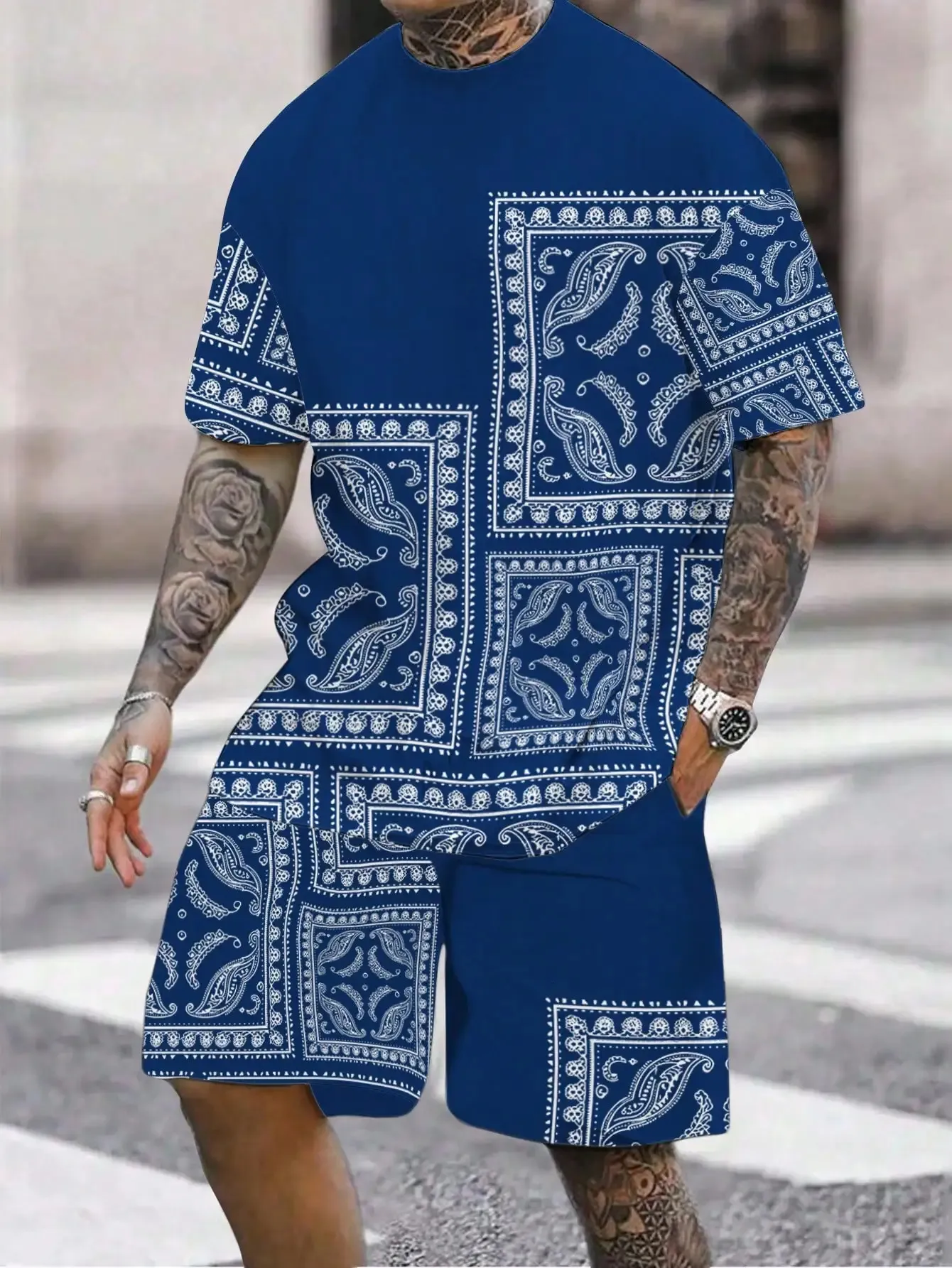 High-Quality Men's Paisley Printed Summer shirt with t