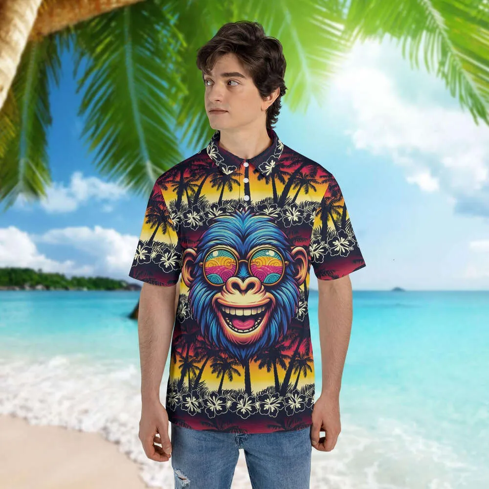 Monkey 3D Animal Print Mens Printed Polo Shirts Set Short Sleeve Funny Golf T Shirt And Dry Fit Top For Casual Summer Wear From Cloch shopping 11.78 DHgate.Com