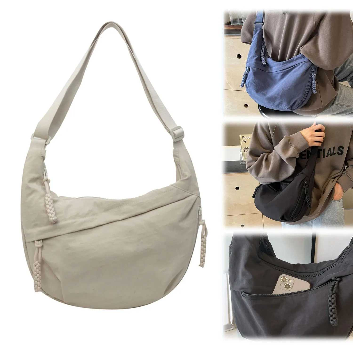 【Anyone more】Martian Pendant Nylon Shoulder Bag ace4a2e7-d4b5-4e2f-b893-