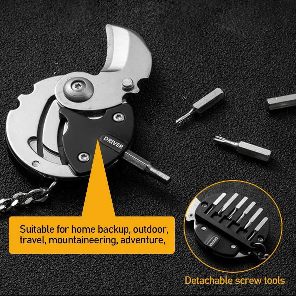 ☆ DHgate 육각 동전 커터 키 체인 : 접이식 드라이버, 병 오프너, 눈금자, 네일 클리퍼 6 In 1 야외 도구 | 오늘  ₩9,899 특가