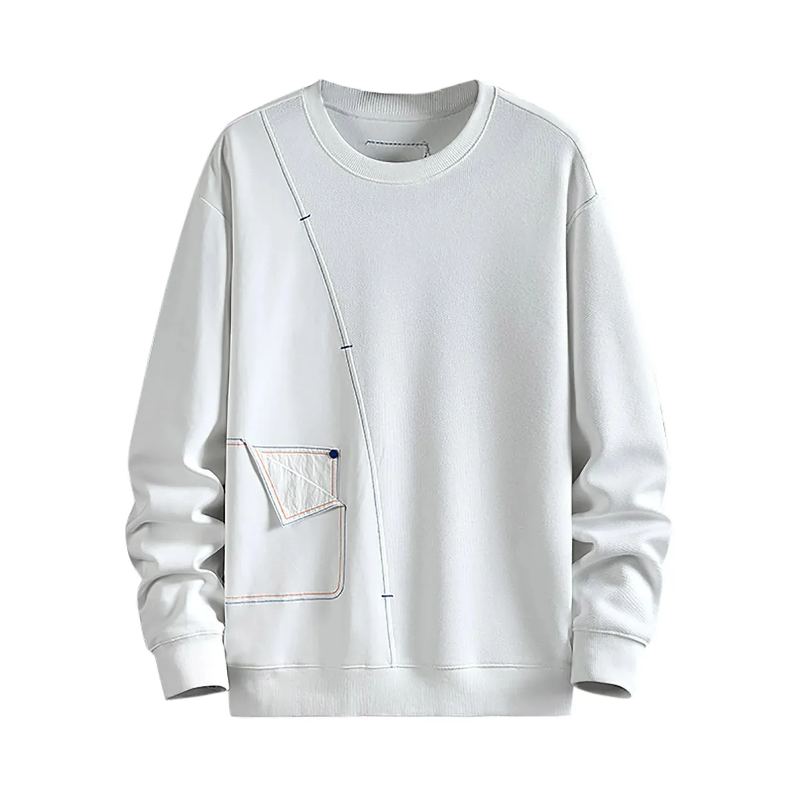 Autumn Trendy Men's Knitted Cotton Hoodless mens sweatshirts