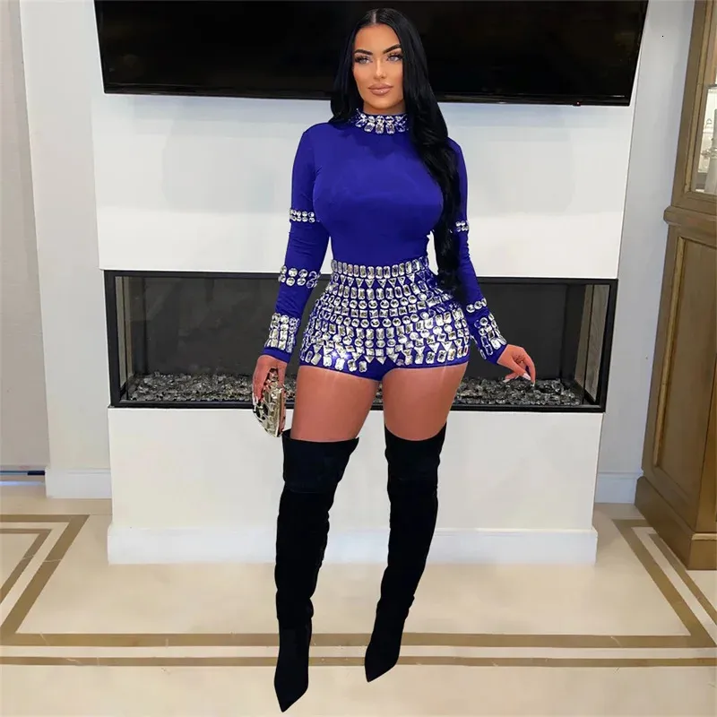 Rhinestone Romper: Sexy Black Bodycon Clubbing Dress
