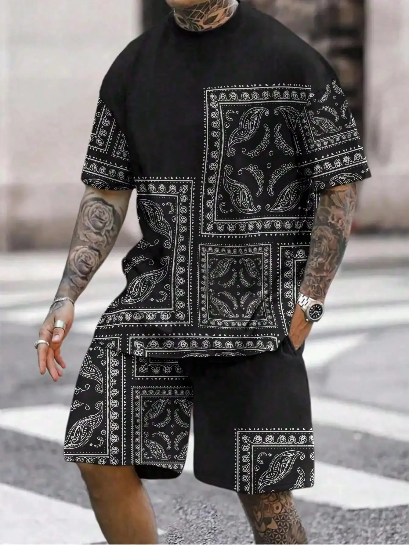 High-Quality Men's Paisley Printed Summer shirt with t