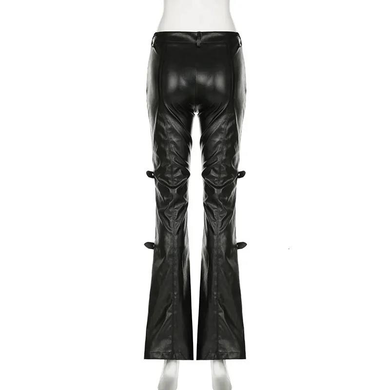 【さゆ】LIKE WORKER FAKE LEATHER PANTS セール】LIKE WORKER SYNTHETIC LEATHER PANTS（サロペット