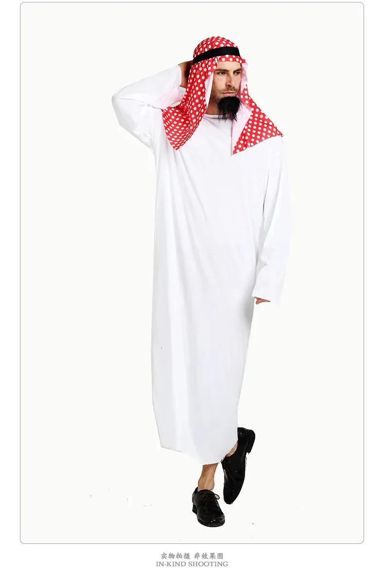 Prince Robe Arab Dubai Prince Costume for Men - Middle Eastern Arabic Outfit, White Robe ...