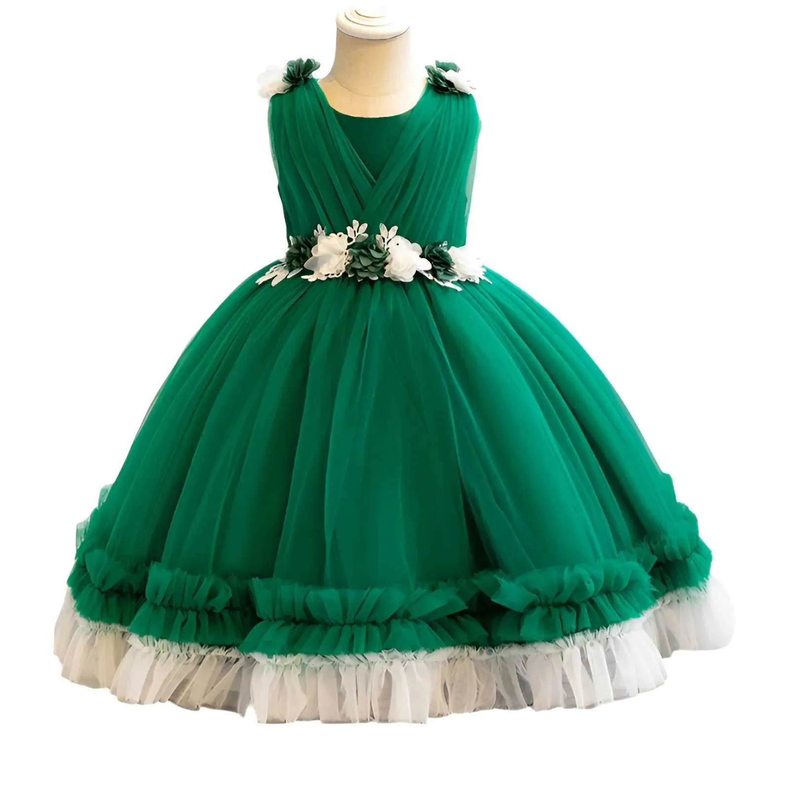 Navy Blue Girls Dress O-Neck Flower Party Ball Gown for 2-10 Years Old  Children from Dhgate Christening dresses - price 29.51