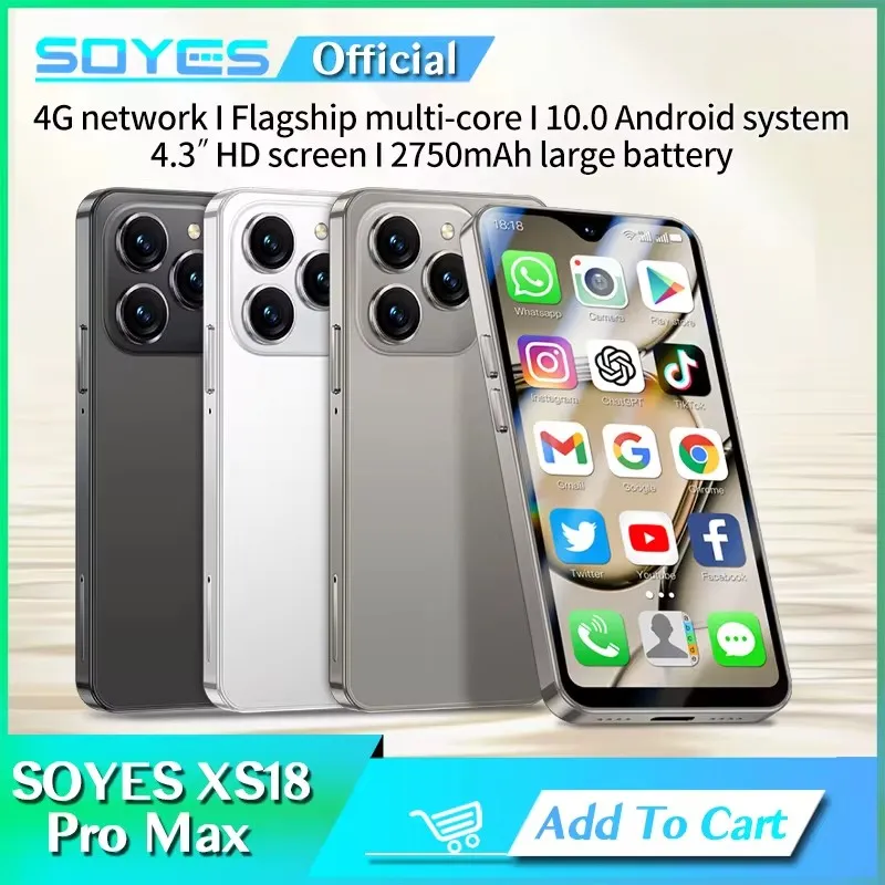 SOYES XS18 Pro Max Unlocked 4G Mini Smartphone 4.3 Android 10, 2GB