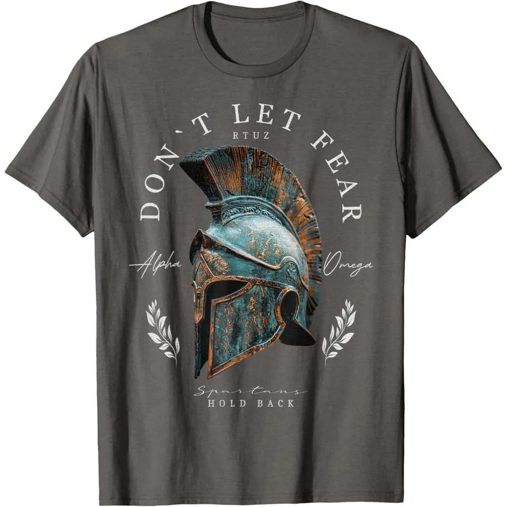 T Shirt For Mens Greek Sparta Helmet Printed Warrior Soldier