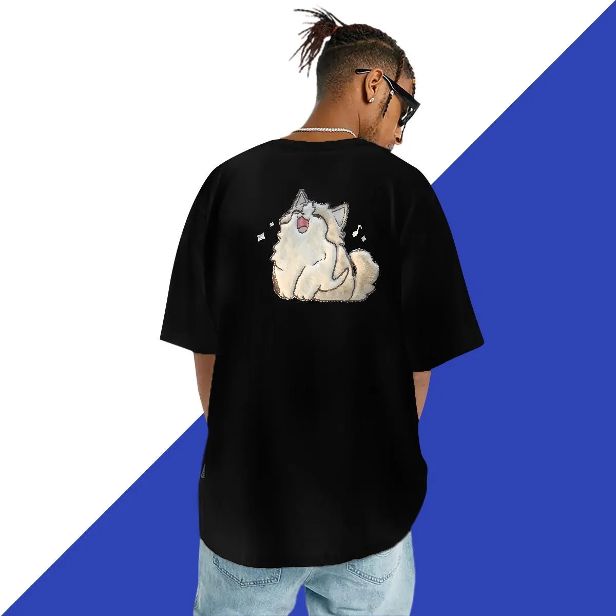 Save Big on Bulk Men's Anime T Shirts Anime Tee Shirts Premium Cotton Crew  Neck T Shirt, 230g, Casual Cat Graphic Print, Hip Hop Style, Cool Mens