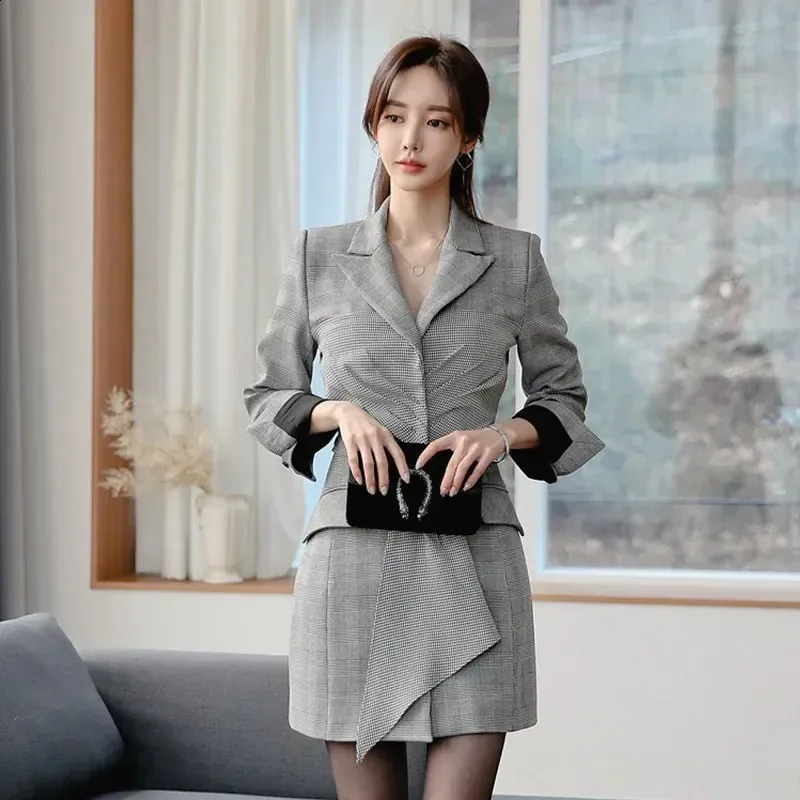 Womens Plaid Jacket Dress: Office Jackets For Ladies, Slim Fit