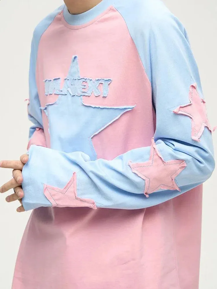 Wholesale Harajuku Star Embroidered Long Sleeve T Shirt Y2K