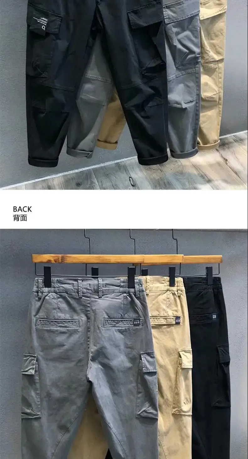 Mens Classic Straight Leg Elasticated Waist Cargo Trousers With Multiple Pockets, Fashionable Stickers, Button Zipper, And Street Casual Style From Domainstore, $29.93 | DHgate.Com Mens Classic Straight Leg Elasticated Waist Cargo Trousers With Multiple Pockets, Fashionable Stickers, Button Zipper, And Street Casual Style From Domainstore, $29.93 | DHgate.Com