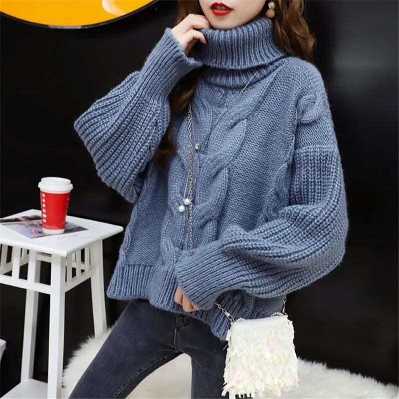 Korean Style High Neck crochet sweater for Women - Loose