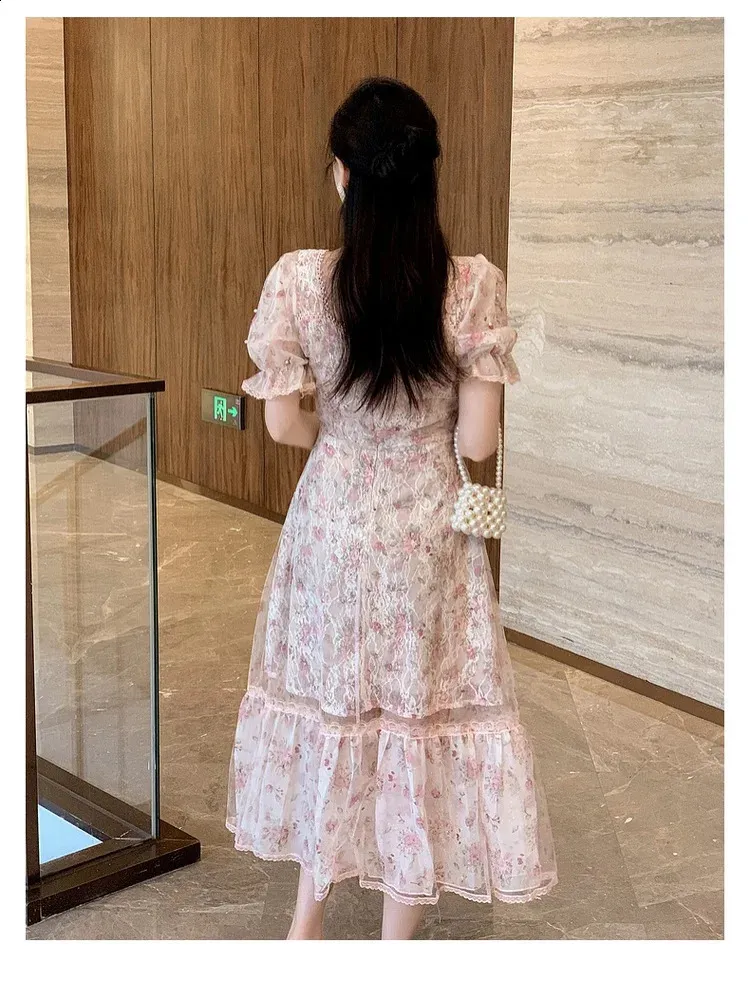 Summer Dress Women Square Neck Short Sleeve Chiffon Floor-Length Slim Fit  from Dhgate Basic & Casual Dresses - price 89.5