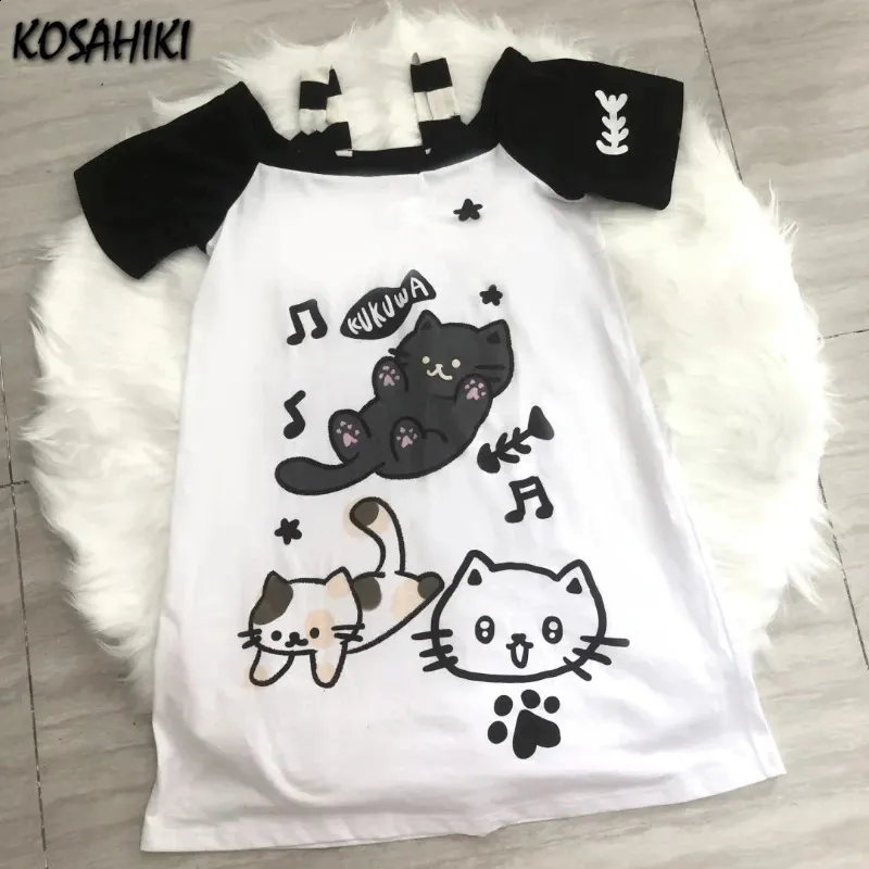 Camiseta Kawaii Fuera Del Hombro Lindo Estampado De Dibujos
