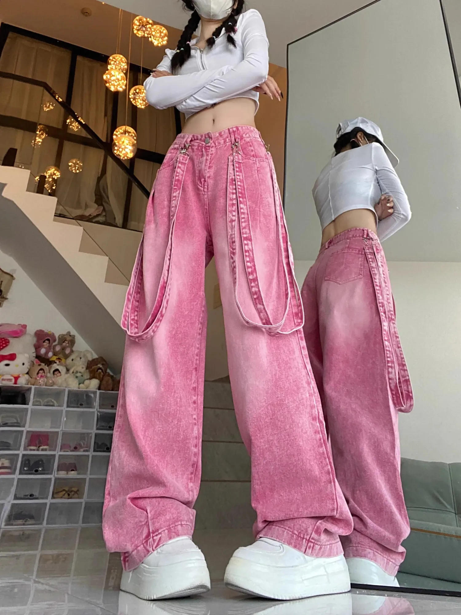 パンツ・ボトムスその他 Luxury Street Wear INF Wide cargo pants pink zhe unisexual Luxury Street Wear INF Wide cargo pants pink unisexual