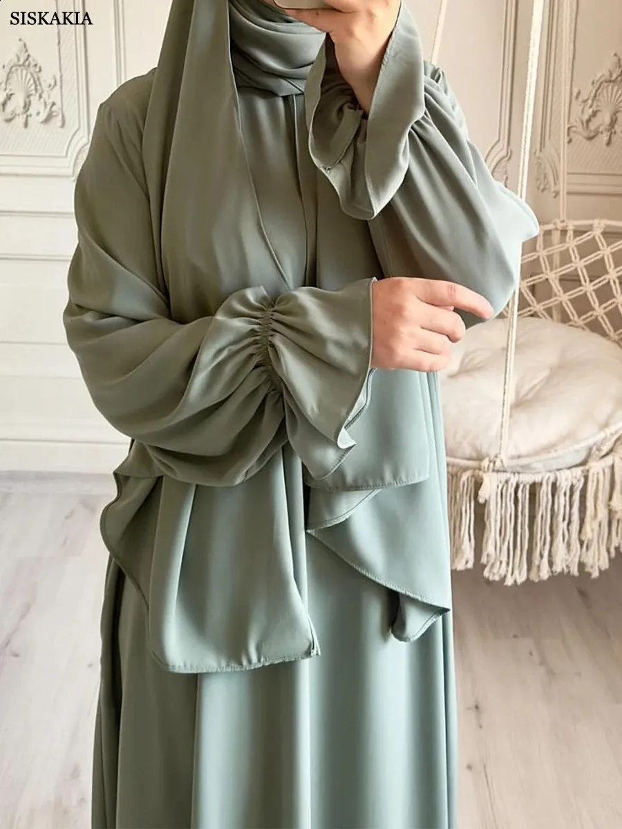 knee length dresses for ladies Muslim Women Chiffon Beads Open Abaya Dress  Urgarment