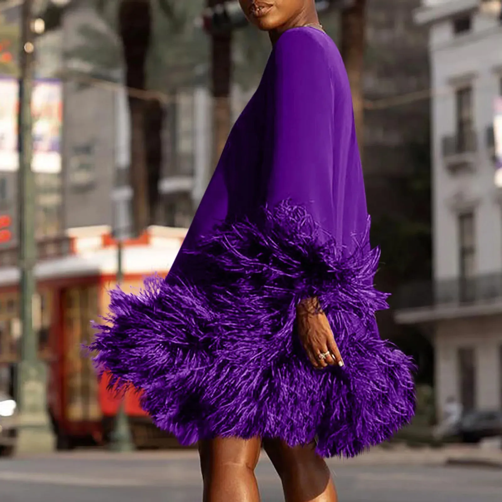 purple fur dress Purple Gown and Fur
