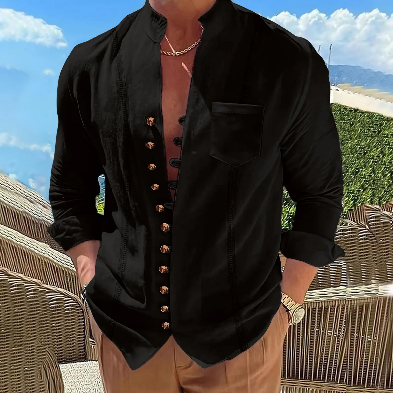 Cuban Clothing For Men: Lightweight Cotton Linen Long From