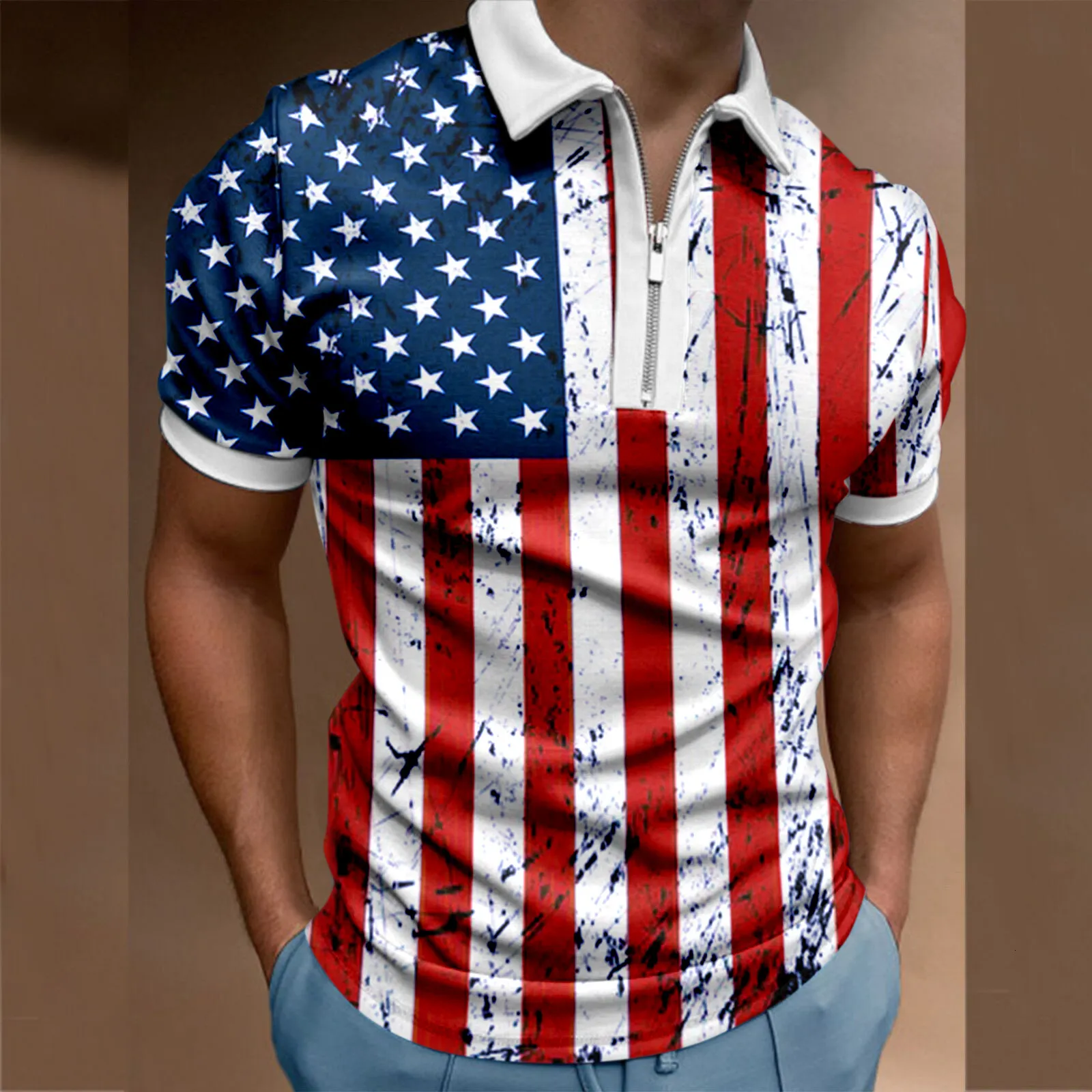 Camisa Pólo De Manga Curta Impressa No Verão Masculino Camiseta Casual De  Lapela, Mistura De Algodão Respirável, Perfeita Para Clima Quente De  $124,04 | DHgate, image size:1600x1600