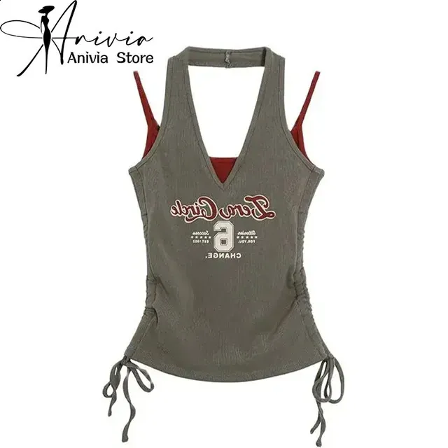 Y2k Womens Clothes Green Camisole Top Vintage Sleeveless Corset