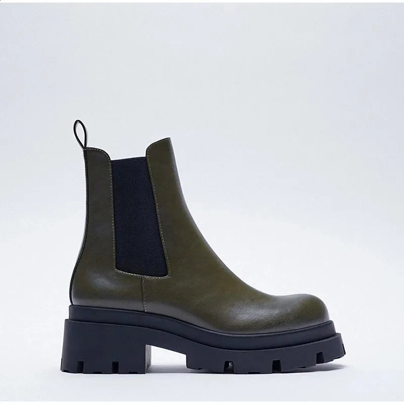 Women's Knitted Ankle Boots Platform Winter Shoes For Autumn_voghion.com