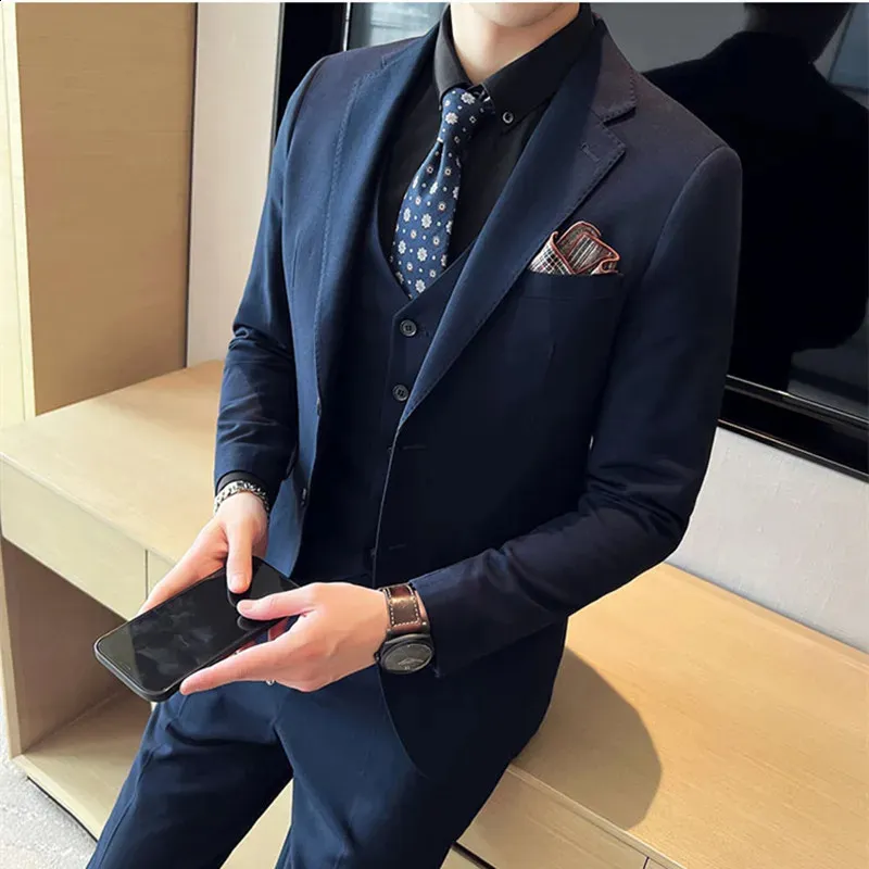 2024-25 秋冬新作  ハイブランドの Wedding 3-Piece DHgate.com:Mens Business Vest Jacket, Suit: スーツ・フォーマル・ドレス