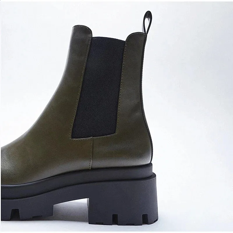 Women's Knitted Ankle Boots Platform Winter Shoes For Autumn_voghion.com