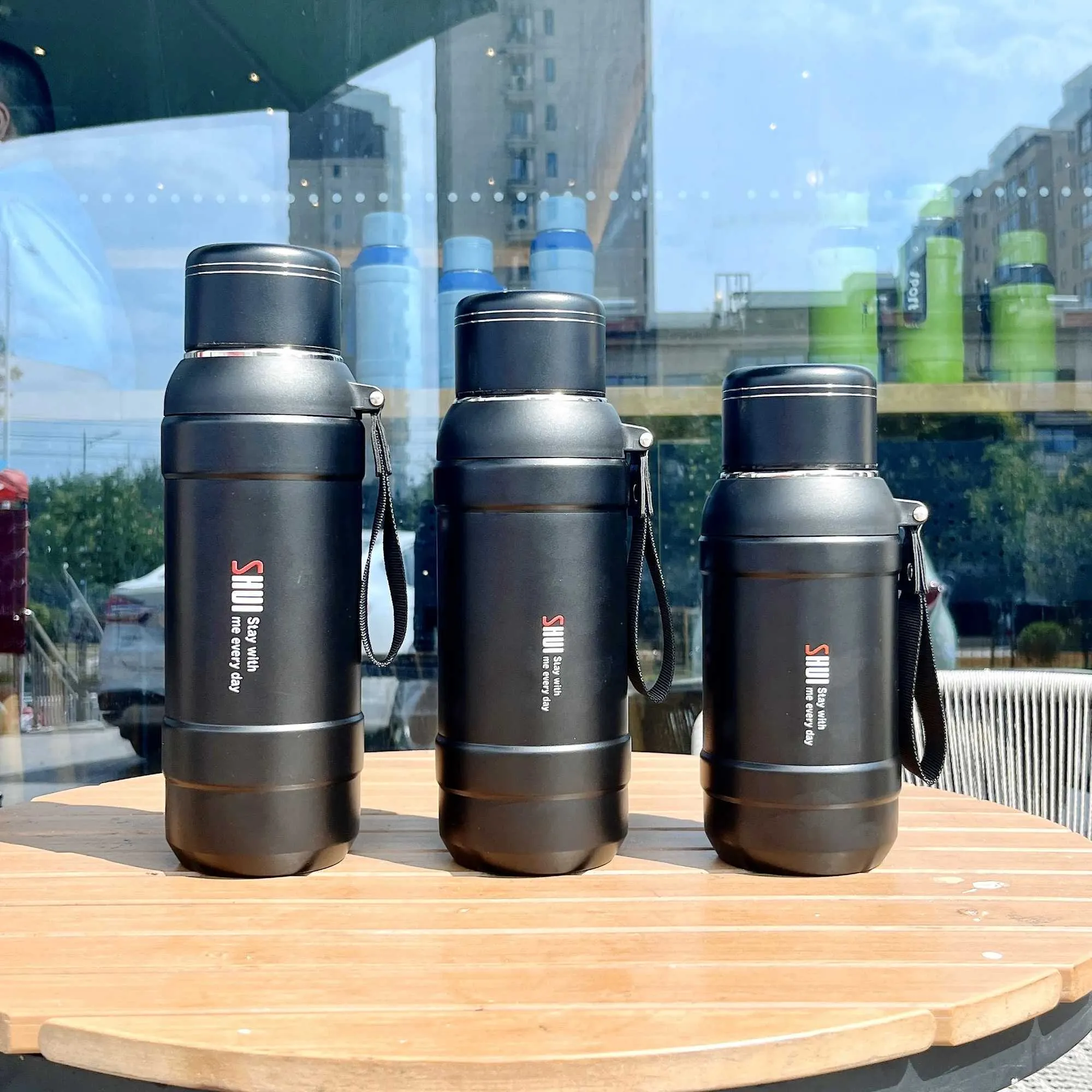 Save Big on Bulk Travel Thermos Flask Large Capacity Thermos Bottle:  Durable Stainless Steel Vacuum Flask For Cold Hot Drinks Ideal For  Hiking,