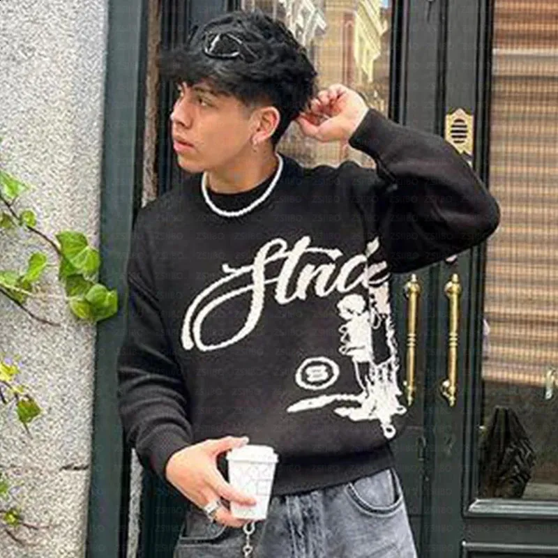 Women Oversized Sweater Hip Hop Streetwear Knitted From