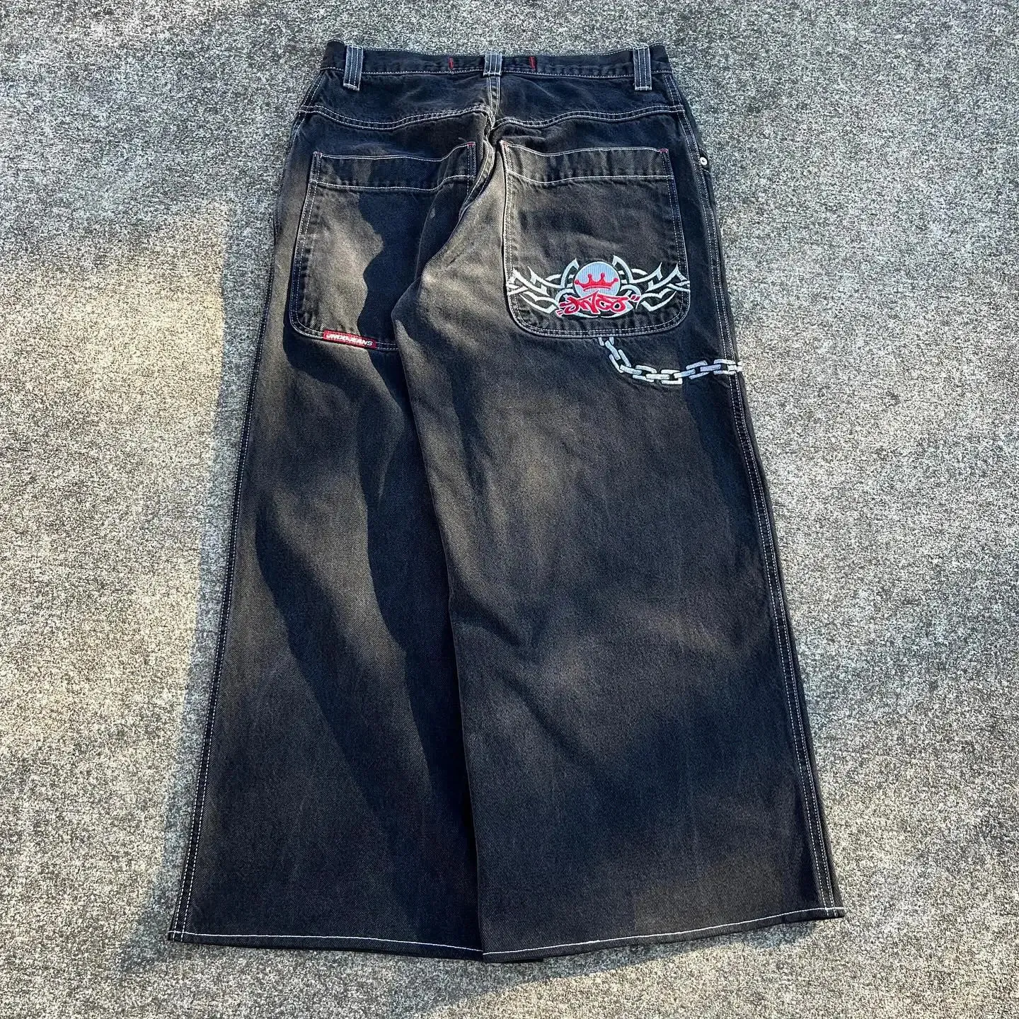 JNCO Y2K Vintage Mens Washed Wide Leg Denim Jeans