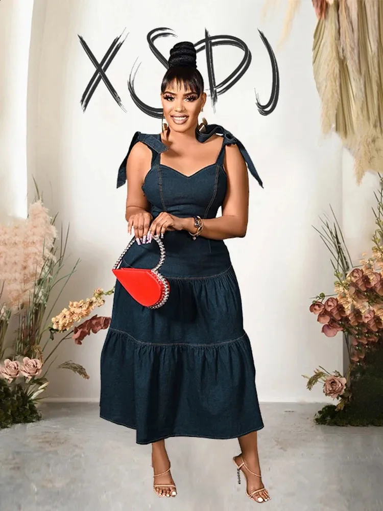 denim wedding dresses plus size Grace & Grandeur Women's Sleeveless Overall Casual Summer Midi Dresses with Pockets 3X Dark Blue, Size: 3XL Rayon % 100Model is wearing 1x a denim dress code!!! yes
