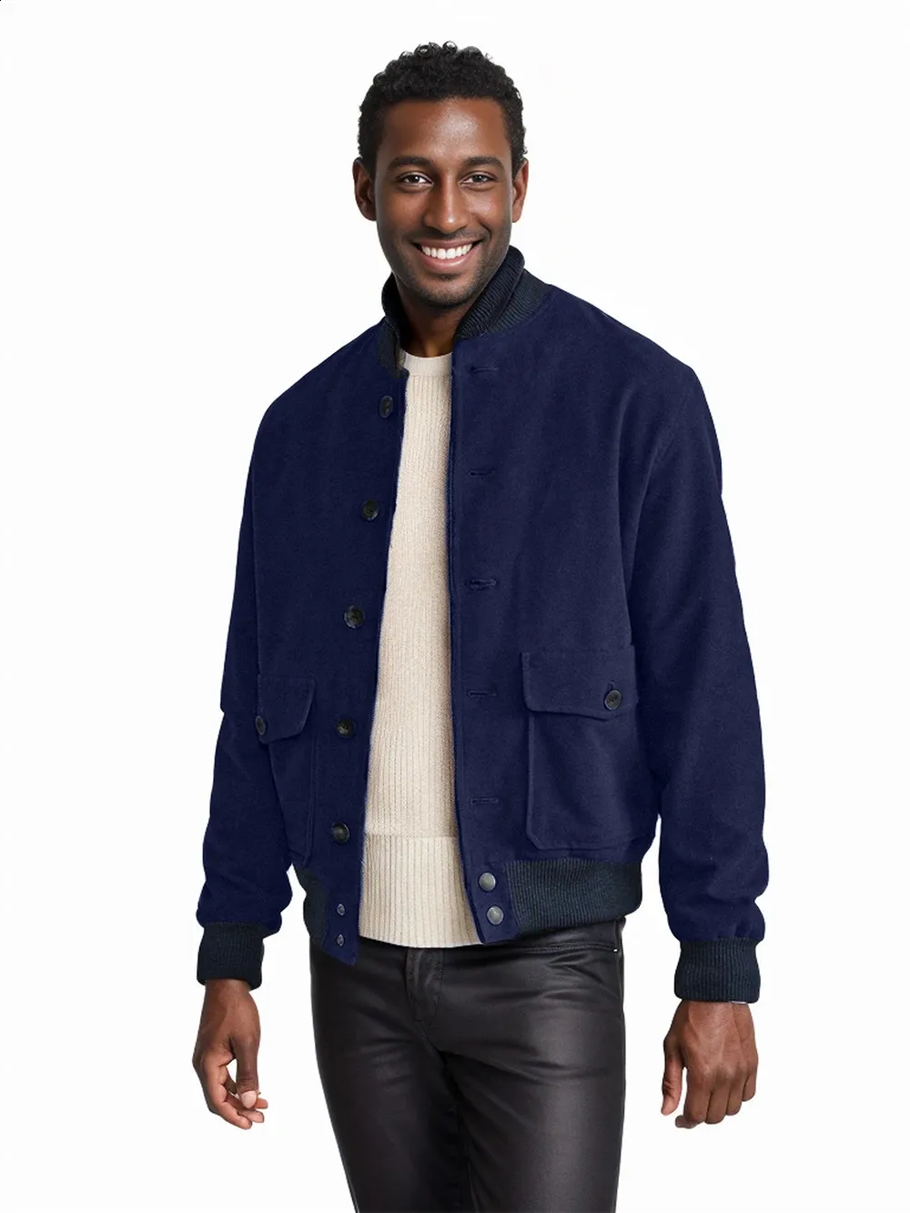 Mens Coats for Spring: Premium Wool Jacket, Single Breasted Casual Top ...