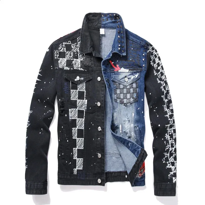 High-End Men's denim jean jacket with Personalized High-End Men's denim jean jacket with Personalized
