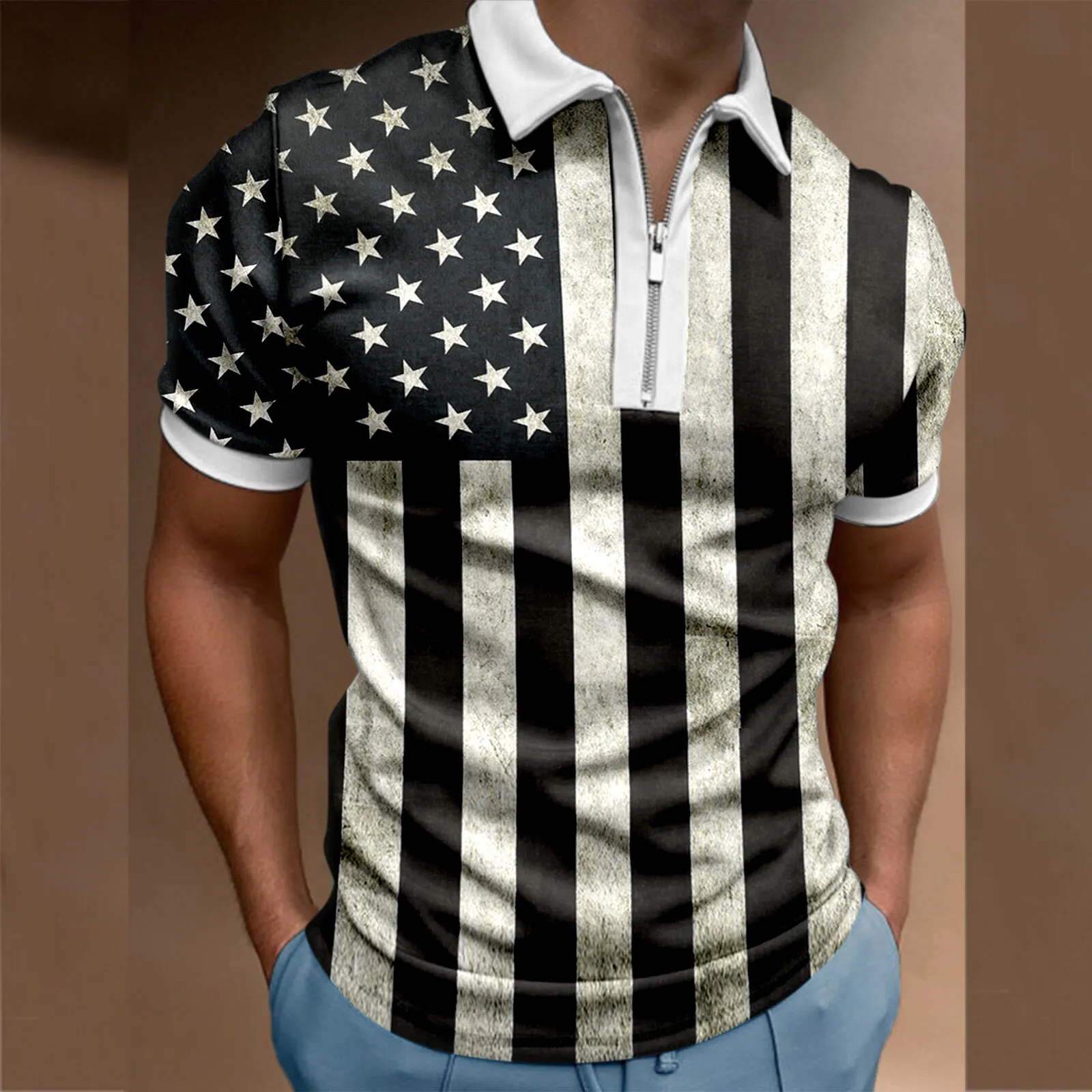 Camisa Pólo De Manga Curta Impressa No Verão Masculino Camiseta Casual De  Lapela, Mistura De Algodão Respirável, Perfeita Para Clima Quente De  $124,04 | DHgate, image size:1600x1600