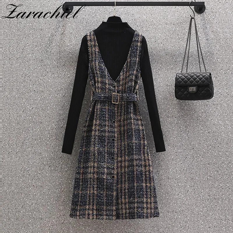 Elegant Sleeveless Sweater Vest Dress: Premium Woolen Midi for Autumn  Winter Shop Now!