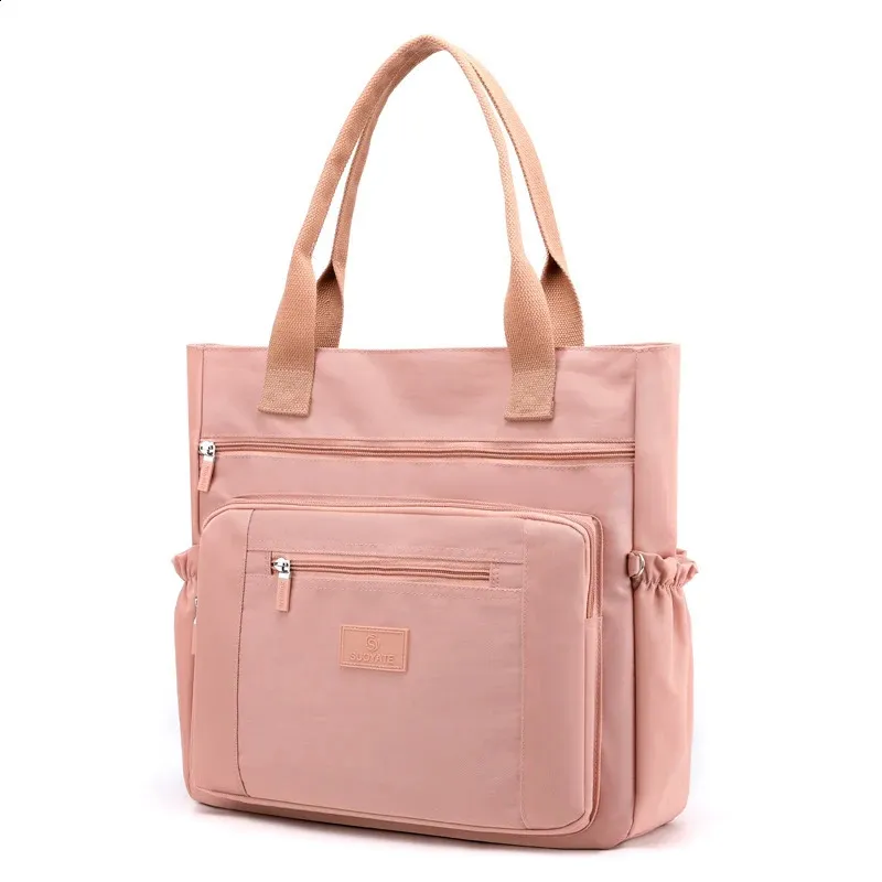 Large Nylon Tote Bag - Womens Shoulder Bag, High Capacity