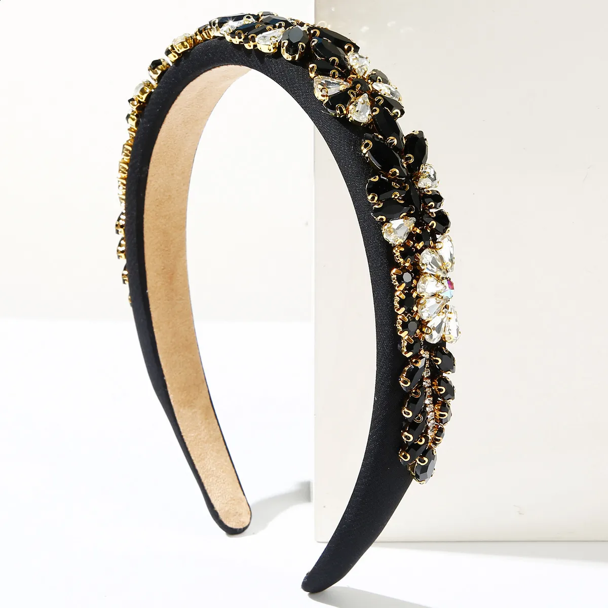 Xiaoxiangfeng Baroque Colored Glass Hairbands Stylish Clip 