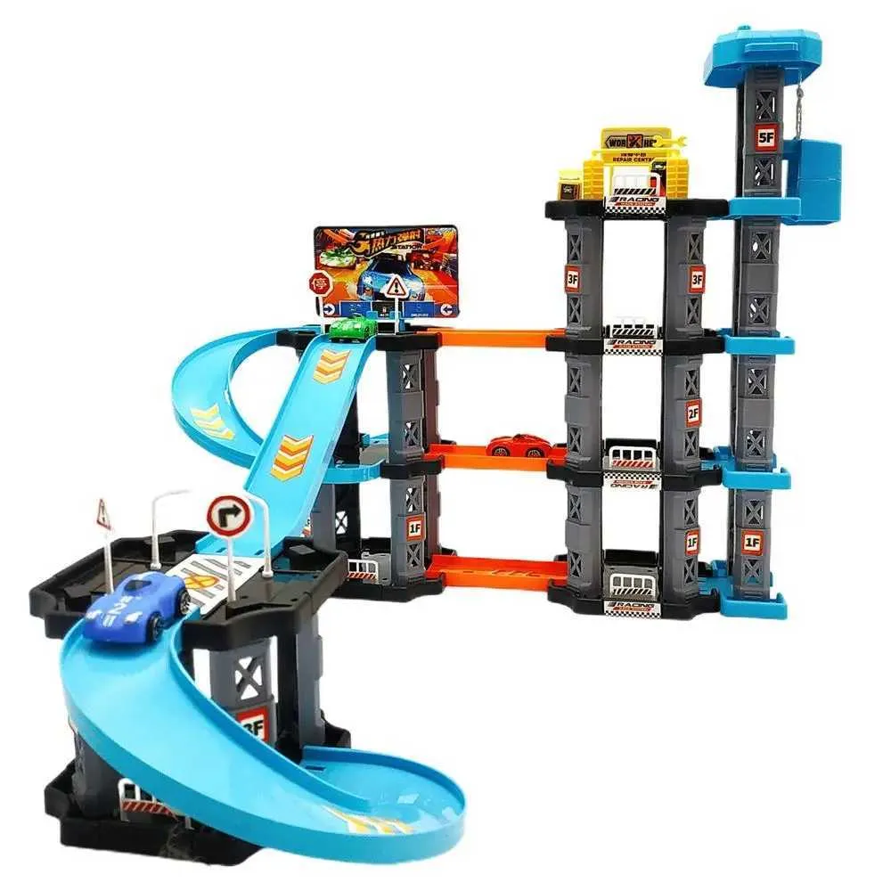 Pista De Rampa Y Aparcamiento Para Coches De Juguete - Juego Interactivo Con Ascensor Manual - Para Niños Y Niñas, Educativo