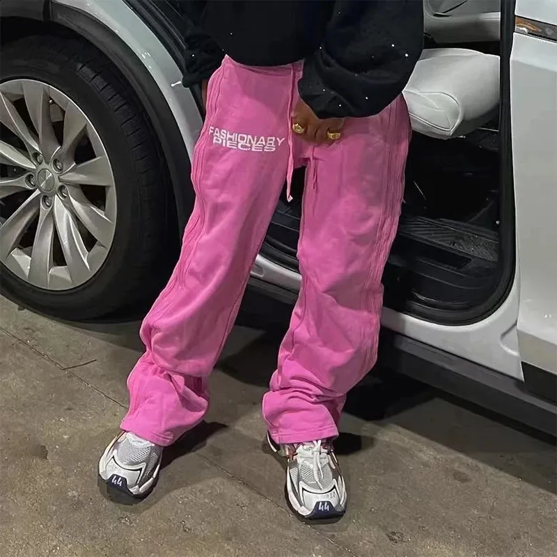 DHgate.com:Street Hip Hop Lattice-Splice Wide-Leg Breathable