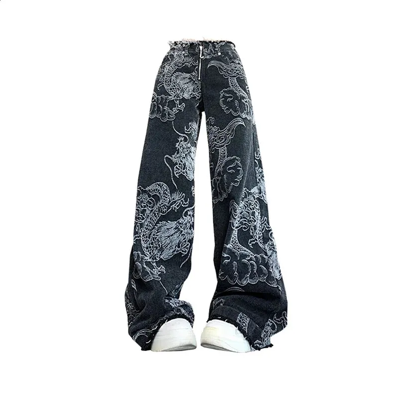 パンツ 2000's archive dragon grunge denim pants 00S Archive Dragon Japanese Pattern Wide Denim Pants Grunge