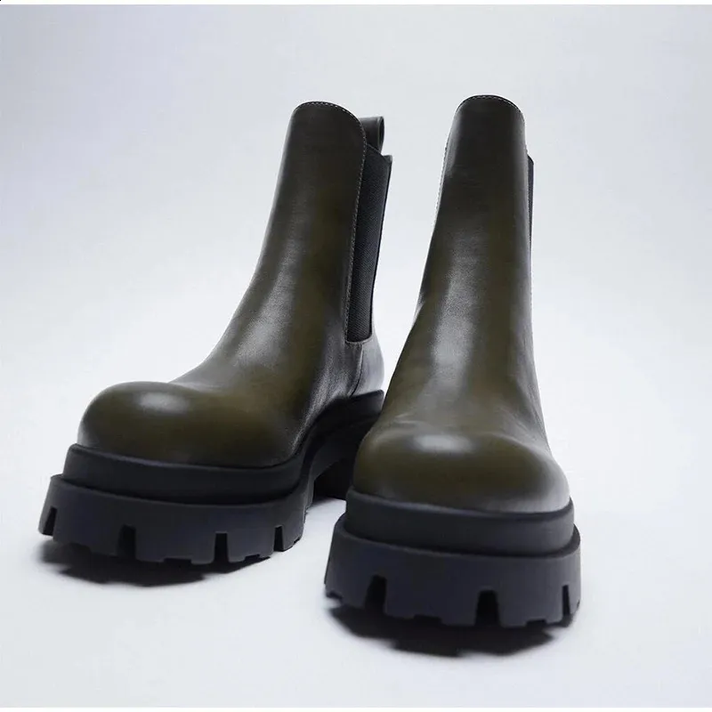 Women's Knitted Ankle Boots Platform Winter Shoes For Autumn_voghion.com