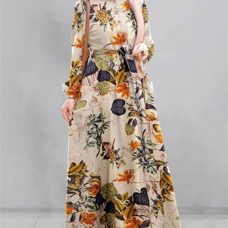 chinese dress ladies Short Sleeve Dress Linen Orange