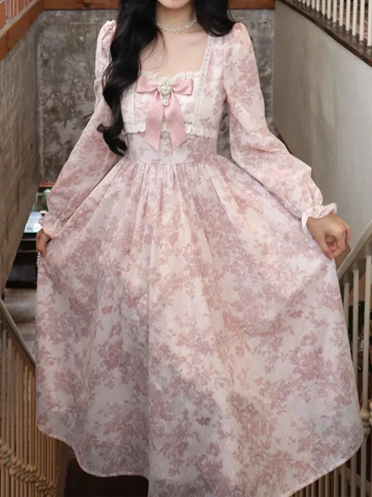 ワンピース French Bouquet Puff Sleeve Dress French Bouquet Puff Sleeve Dress