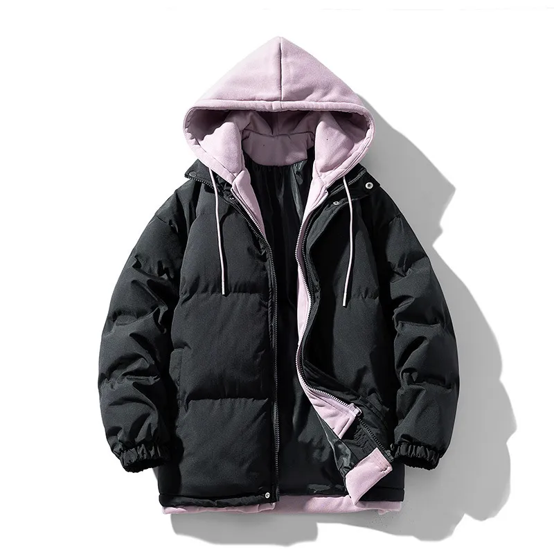 Save Big on Bulk Mens Hooded Cotton Jacket Mens Hooded Fleece Coat: Winter  Thick Jacket, Trendy Cotton Blend Coat With Faux Two Piece Hood Design