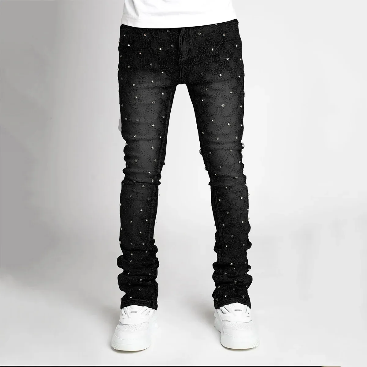 パンツ herencia side pearl straight denim pants Pearl Jeans for Women High Waisted Straight Wide Leg Denim