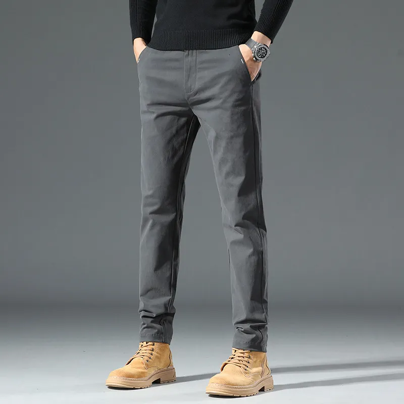 Mens Casual Linen Trousers Slim Fit Straight Leg Business Pants