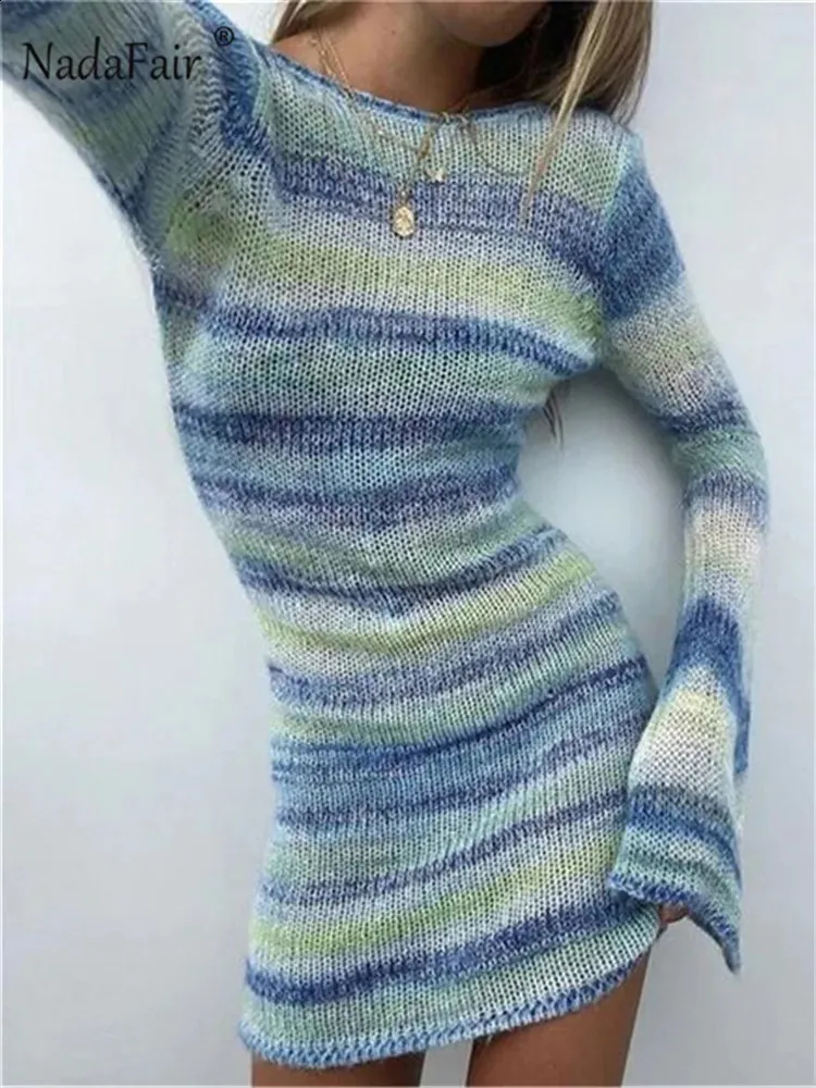 Nadafair Tie Dye Mini Knitted Sweater Sweater dress women - Elegant Long Sleeve Bodycon Outfit for Women, Perfect for Autumn and Winter Beach Days ( Nadafair Tie Dye Mini Knitted Sweater Sweater dress women - Elegant Long Sleeve Bodycon Outfit for Women, Perfect for Autumn and Winter Beach Days (